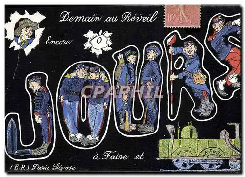 Cartes postales Militaria Demain au reveil