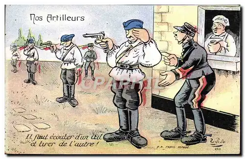 Ansichtskarte AK Militaria Nos artilleurs