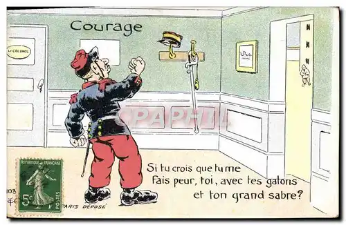 Cartes postales Militaria Courage