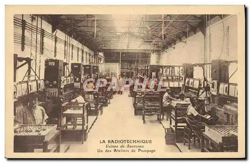 Cartes postales La Radiotechnique Usines de Suresnes Un des ateliers de pompage