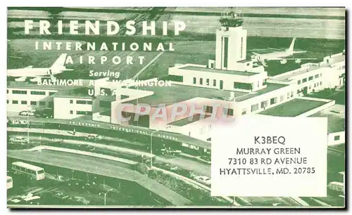 Cartes postales Telegraphie Friendship international airport Murray Green Hyattsville Md Avion