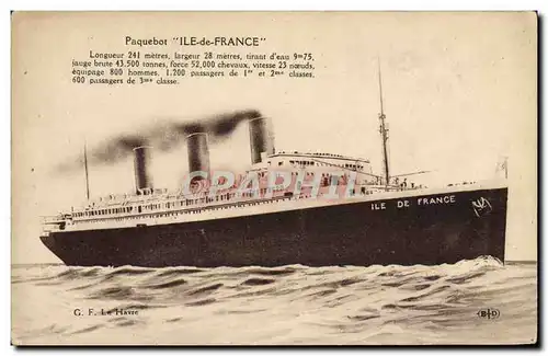 Ansichtskarte AK Bateau Paquebot Ile de France