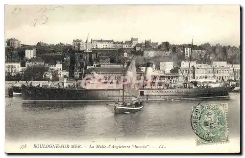 Cartes postales Bateau Boulogne sur Mer La Malle d'Angleterre Invicta
