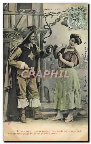 Cartes postales Fantaisie Femme Idylle Louis XIV