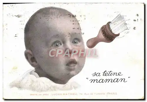 Cartes postales Fantaisie Enfant Biberon Biberon Lait