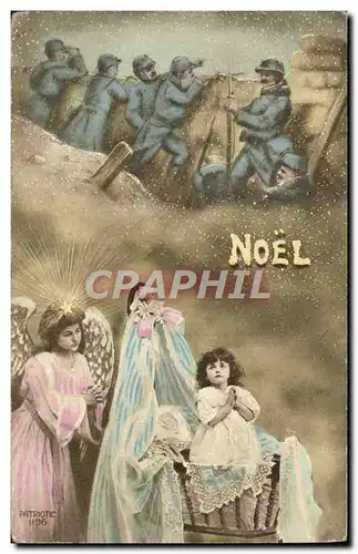 Cartes postales Fantaisie Enfants Noel militaria