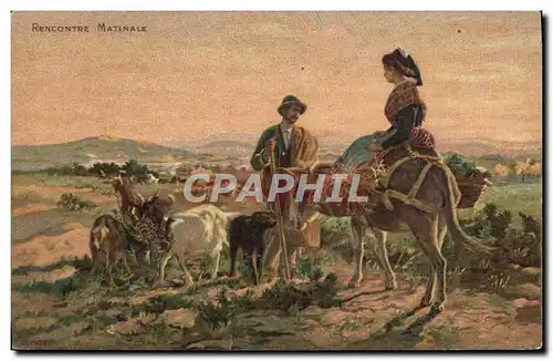 Cartes postales Chevre Rencontre matinale Chein