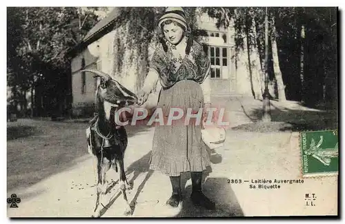 Ansichtskarte AK Chevre Laitiere auvergnate Sa biquette Folklore TOP