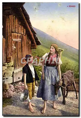 Cartes postales Chevre Enfants