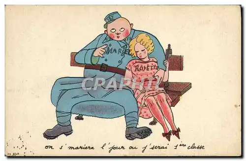 Cartes postales Fantaisie Militaria