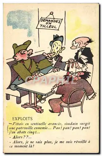 Cartes postales Fantaisie Militaria Demandez un tilleul