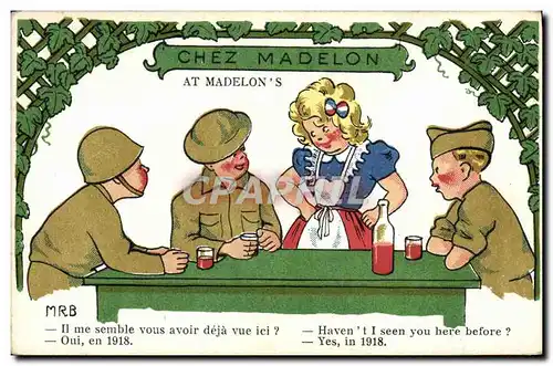 Cartes postales Fantaisie Militaria Chez Madelon