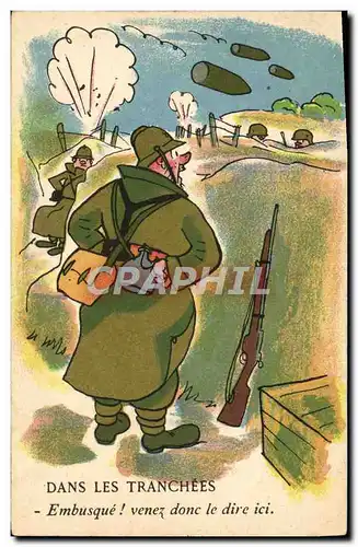 Cartes postales Fantaisie Militaria Dans les tranchees