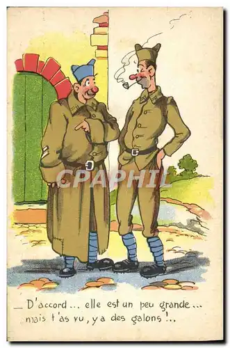 Cartes postales Fantaisie Militaria Veste D&#39accord elle est un peu grande