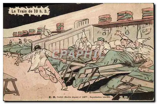 Cartes postales Fantaisie Militaria Le train de 10h3