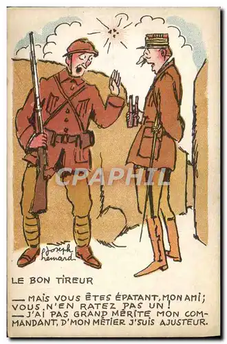 Ansichtskarte AK Fantaisie Militaria Le bon tireur Joseph Homard