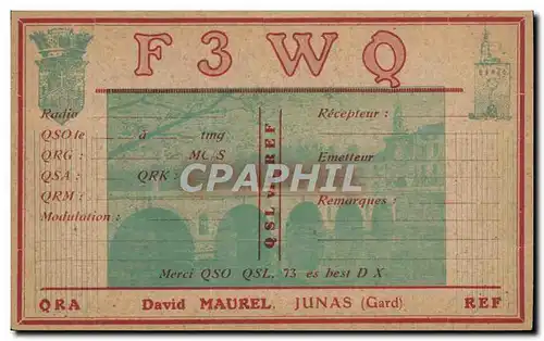 Cartes postales Telegraphie F3WQ David Marurel Junas Gard