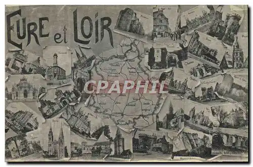 Cartes postales Carte geographique Eure et loir