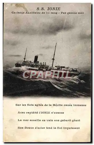 Ansichtskarte AK Bateau SS Ionie Croiseur auxiliaire de 1er rang