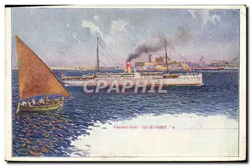 Cartes postales Bateau Paquebot Yacht Ile de France