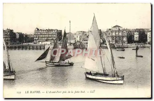 Cartes postales Bateau Le Havre L'avant port pris de la jetee Sud