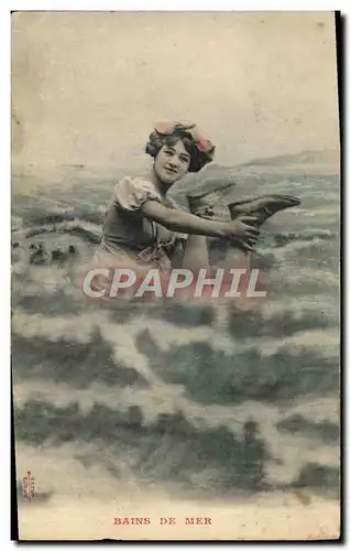 Cartes postales Fantaisie Femme Bains de mer