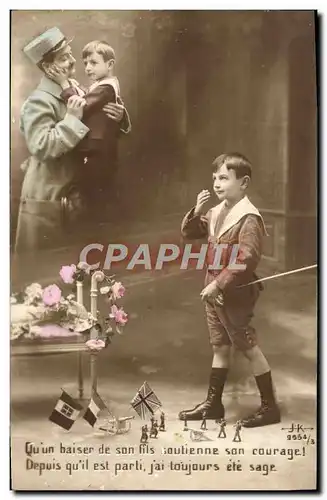 Cartes postales Fantaisie Enfant Militaria