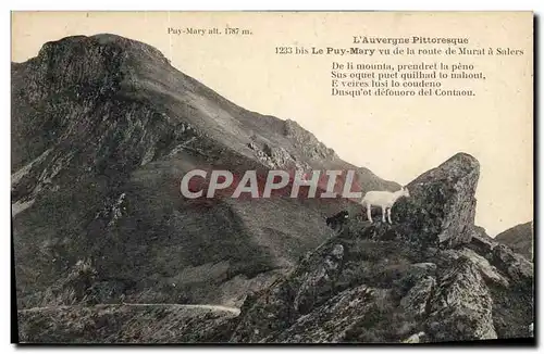 Cartes postales Chevre Le Puy Mary vu de la route de Murat a Salers