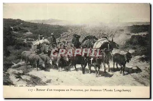 Ansichtskarte AK Chevre Retour d&#39un troupeau de Provence par Jourdan Musee Longchamp Chevres Moutons
