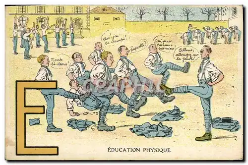 Cartes postales Militaria Education physique