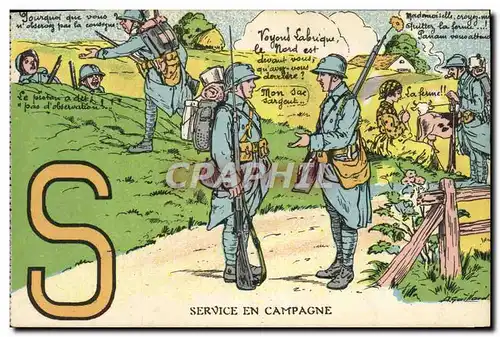 Cartes postales Militaria Service en campagne