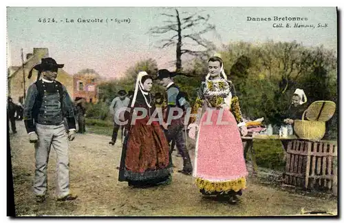 Ansichtskarte AK Folklore La Gavotte Danses bretonnes