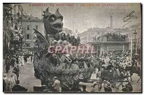 Cartes postales Carnaval de Nice 1905 Un coin de l&#39enfer Diable