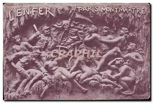 Cartes postales L'enfer Paris Montmartre Diable