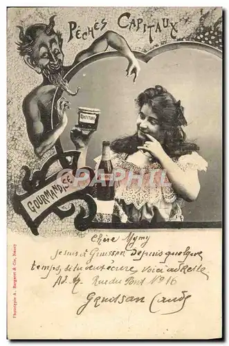 Cartes postales Fantaisie Femme Peches Capitaux Gourmandise