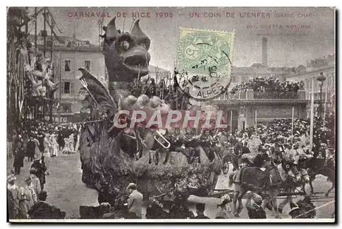 Ansichtskarte AK Carnaval de Nice 1905 Un coin de l&#39enfer Diable