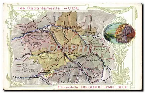 Cartes postales Cartes geographiques Chocolaterie d&#39Aiguebelle Aube