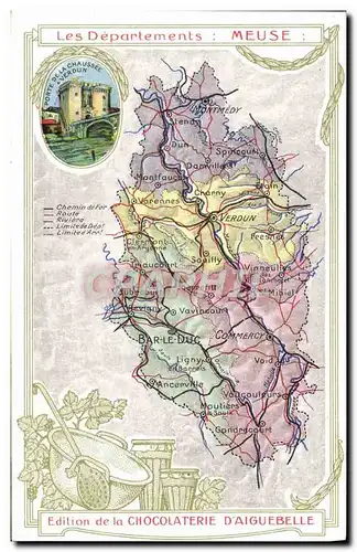 Cartes postales Cartes geographiques Chocolaterie d&#39Aiguebelle Meuse Porte de la Chausse a Verdun