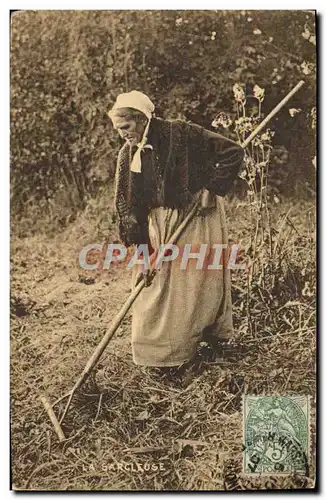 Cartes postales Folklore la sarcleuse Femme