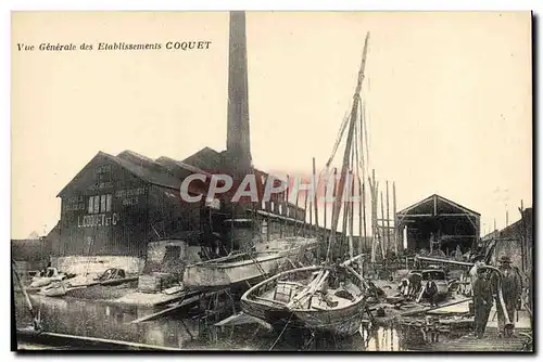 Cartes postales Bateau Peche Vue generale des etablissements Coquet