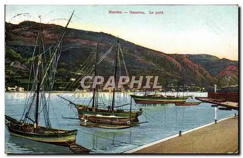 Cartes postales Bateau Peche Menton Garavan Le port