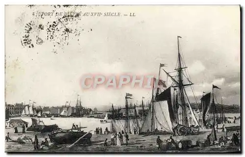 Cartes postales Bateau Peche Port de Dieppe au 17eme