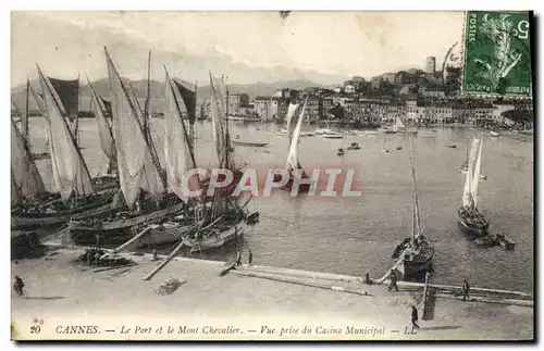 Ansichtskarte AK Bateau Peche Cannes Le port et le Mont Chevalier Vue prise du casino municipal