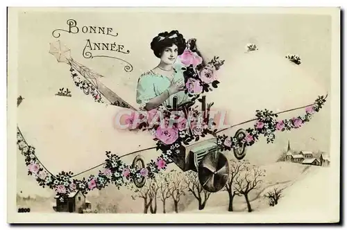 Cartes postales Fantaisie Femme Avion