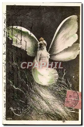 Ansichtskarte AK Fantaisie Femme Papillon