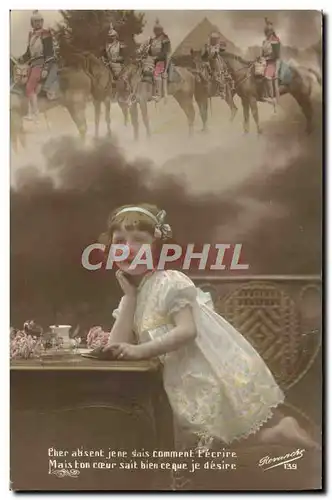 Cartes postales Fantaisie Enfant Soldat Militaria Cavalier