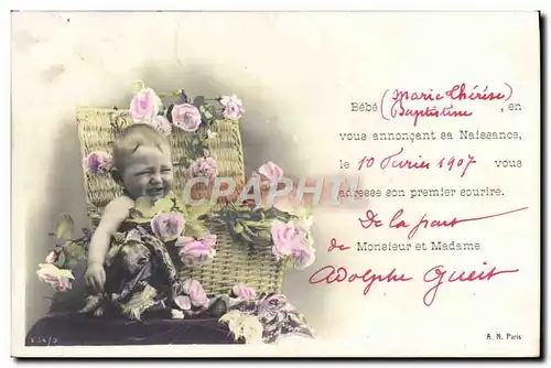 Cartes postales Fantaisie Enfant Bebe