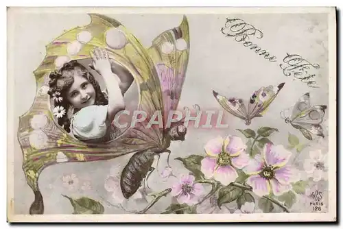 Cartes postales Papillon Enfant