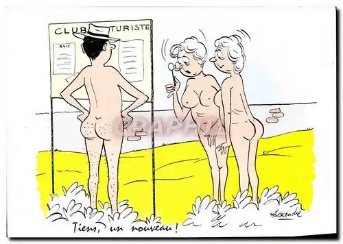 Cartes postales Humour Club naturiste