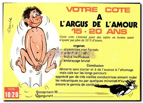 Cartes postales Humour Votre Cotte a l&#39argus de l&#39amour 15 20 ans Chat